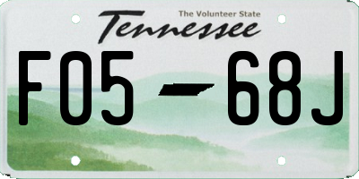 TN license plate F0568J