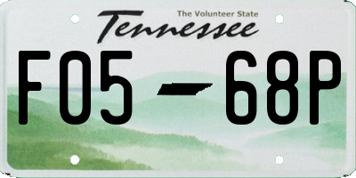 TN license plate F0568P