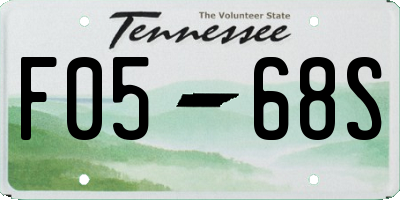 TN license plate F0568S