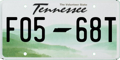 TN license plate F0568T