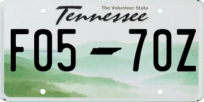TN license plate F0570Z