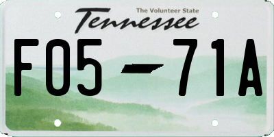 TN license plate F0571A