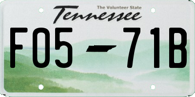 TN license plate F0571B