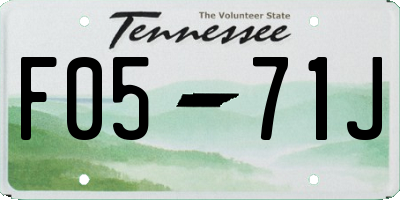 TN license plate F0571J
