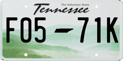 TN license plate F0571K