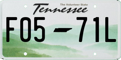 TN license plate F0571L