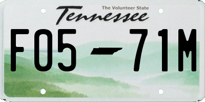 TN license plate F0571M