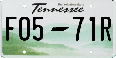 TN license plate F0571R