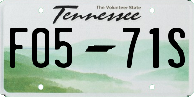 TN license plate F0571S