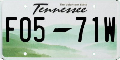 TN license plate F0571W