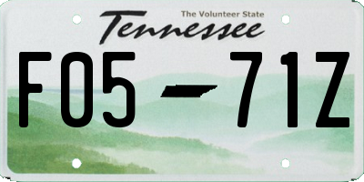 TN license plate F0571Z