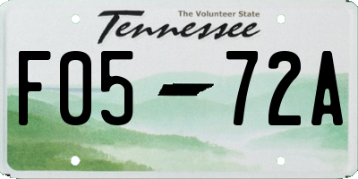 TN license plate F0572A