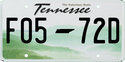TN license plate F0572D