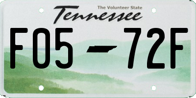 TN license plate F0572F