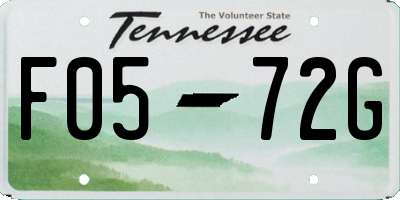 TN license plate F0572G