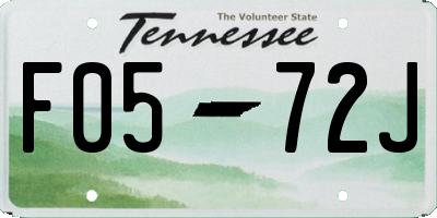TN license plate F0572J