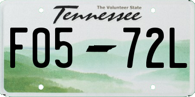TN license plate F0572L
