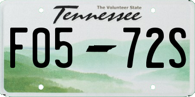 TN license plate F0572S