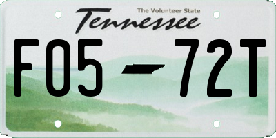 TN license plate F0572T