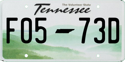 TN license plate F0573D