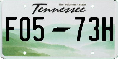 TN license plate F0573H