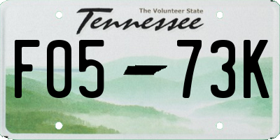 TN license plate F0573K