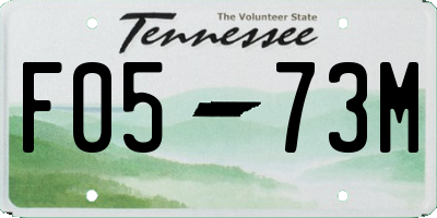TN license plate F0573M