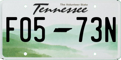 TN license plate F0573N