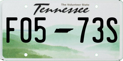 TN license plate F0573S