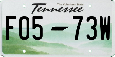 TN license plate F0573W