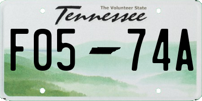 TN license plate F0574A
