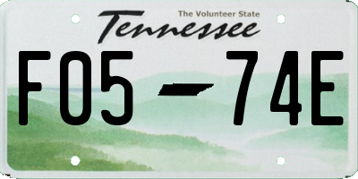 TN license plate F0574E