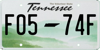 TN license plate F0574F