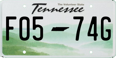 TN license plate F0574G