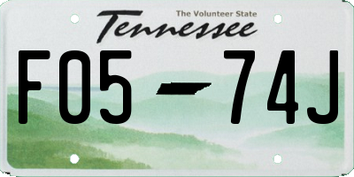 TN license plate F0574J