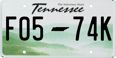 TN license plate F0574K