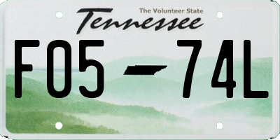 TN license plate F0574L