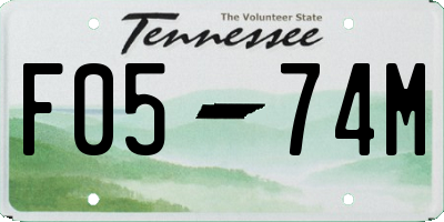 TN license plate F0574M
