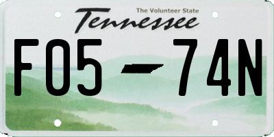 TN license plate F0574N