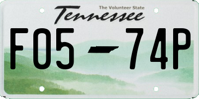 TN license plate F0574P