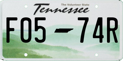 TN license plate F0574R