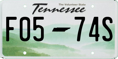 TN license plate F0574S