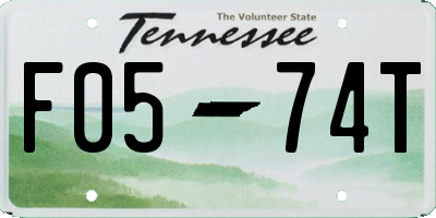 TN license plate F0574T