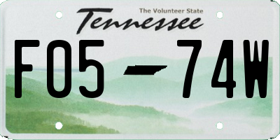 TN license plate F0574W