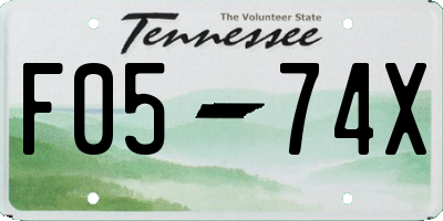 TN license plate F0574X