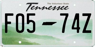 TN license plate F0574Z