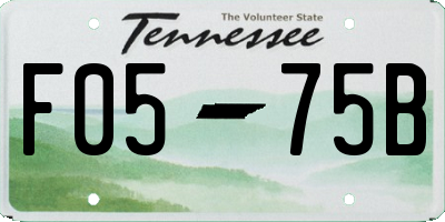 TN license plate F0575B