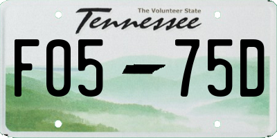 TN license plate F0575D