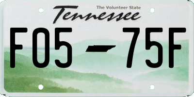 TN license plate F0575F