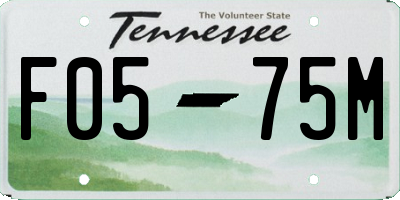 TN license plate F0575M